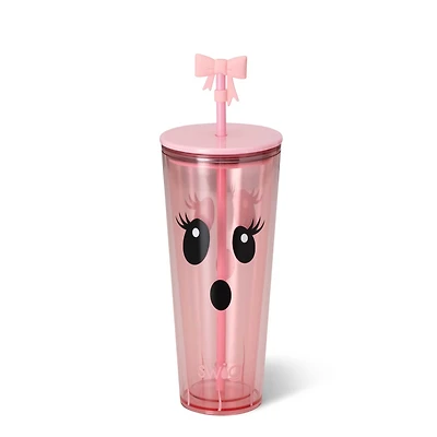 24oz Plastic Tumbler with Straw in Boo Crew Ghost