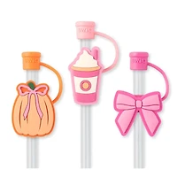 Pumpkins and Bows Straw Topper Set