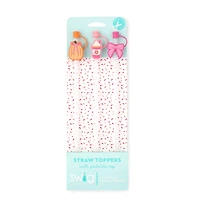 Pumpkins and Bows Straw Topper Set