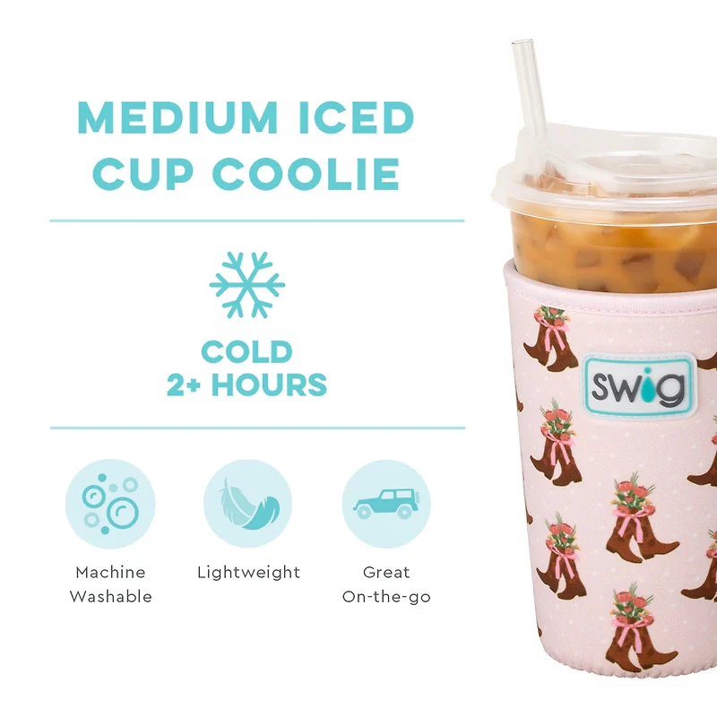 22oz Iced Cup Coolie in Cowgirl Coquette