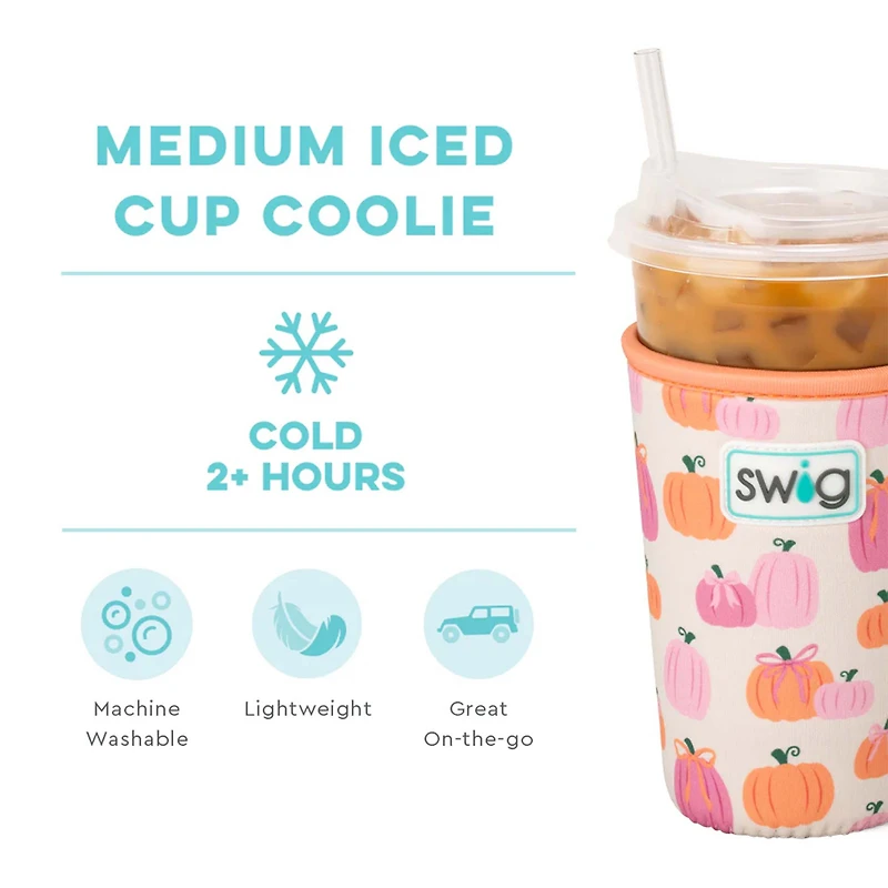 22oz Iced Cup Coolie in Pumpkins and Bows