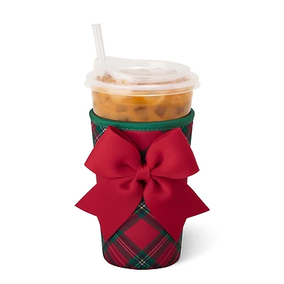 22oz Iced Cup Coolie in Christmas Plaid