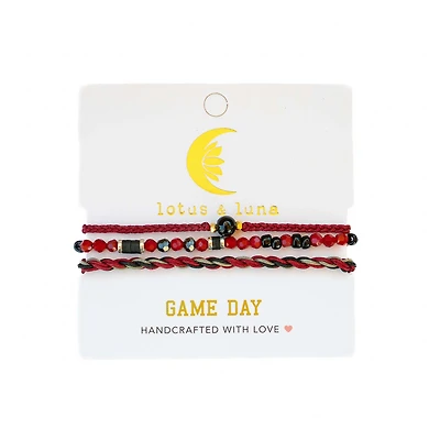 Game Day Bracelet Stack in Garnet and Black
