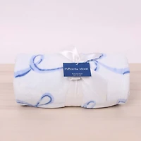 Blue Bow Printed Fleece Blanket