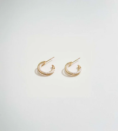 Pearl and Gold Hoop Earrings