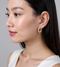 Pearl and Gold Hoop Earrings