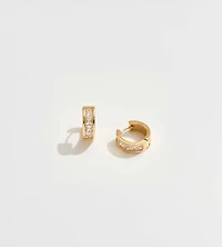 Gold and Diamond Hoop Earrings