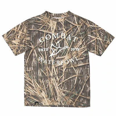White Logo Short Sleeve T-Shirt Shadowgrass Camo