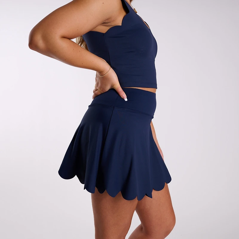 Scallop Hem Active Skort Navy