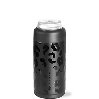 Black Leopard Slim Can Cooler