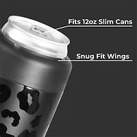 Black Leopard Slim Can Cooler