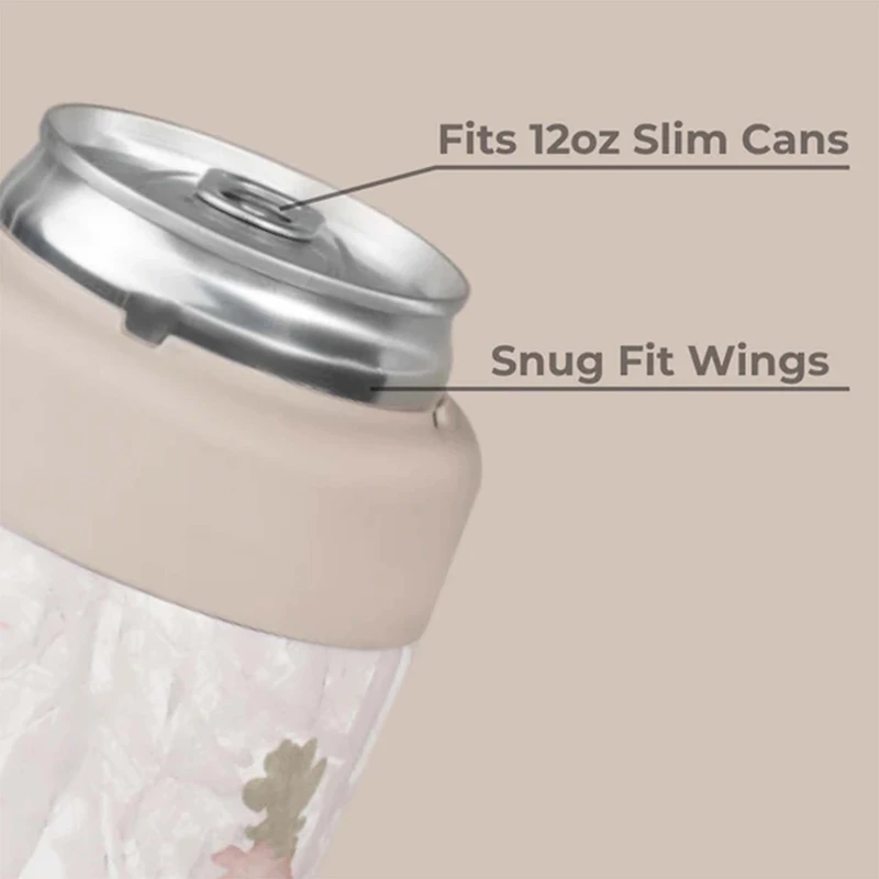 White Camo Slim Can Cooler