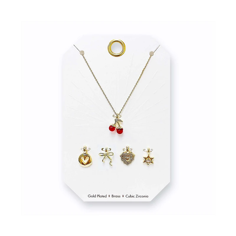 Cherry 5 Piece Adjustable Charm Necklace