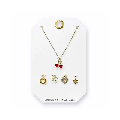 Cherry 5 Piece Adjustable Charm Necklace