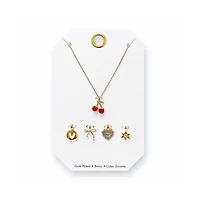 Cherry 5 Piece Adjustable Charm Necklace
