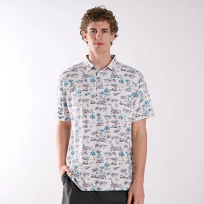 Vintage Tropical Printed Polo