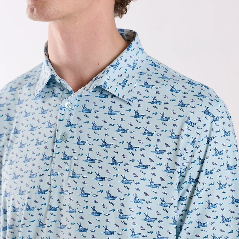 Boats and Lures Printed Polo