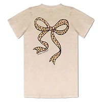 Mineral Washed Leopard Bow Short Sleeve T-Shirt