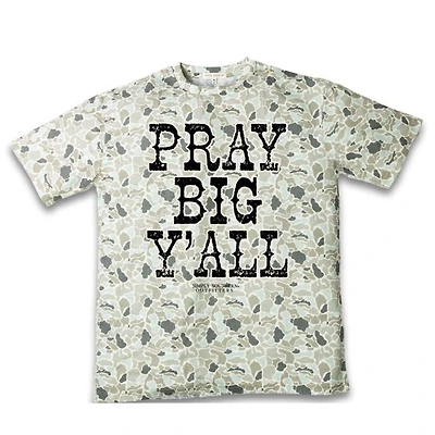 Pray Big Y'all Camo Print Short Sleeve T-Shirt