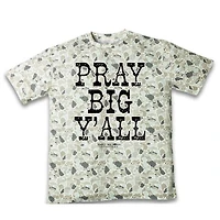 Pray Big Y'all Camo Print Short Sleeve T-Shirt