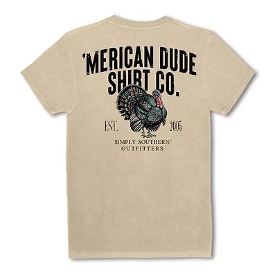 'Merican Dude Turkey Short Sleeve T-Shirt