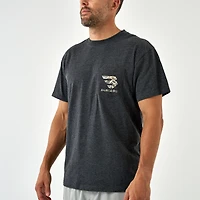 Deer Camo Signature Logo Short Sleeve T-Shirt Heather Black