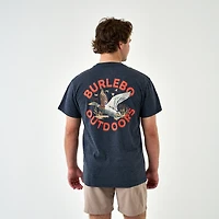 Old School Duck Hunt Short Sleeve T-Shirt Dark Heather Navy