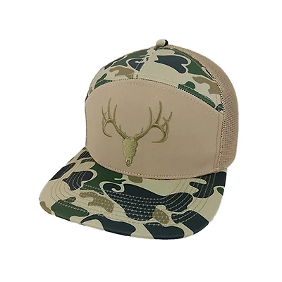 Antler Skull on Camo Trucker