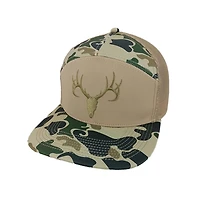 Antler Skull on Camo Trucker