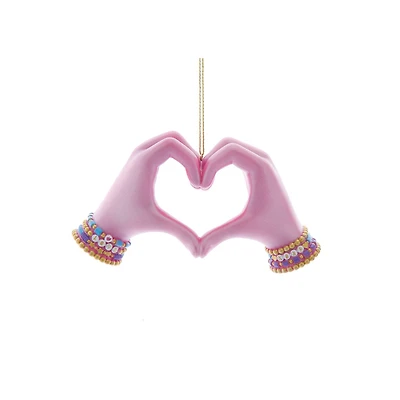 Pink Heart Hands Ornament