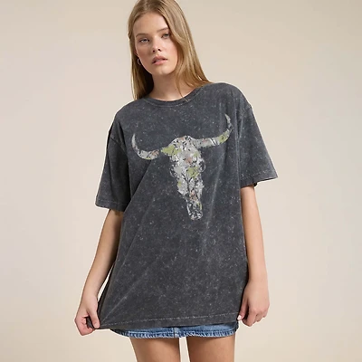 Camo Longhorn Short Sleeve T-Shirt
