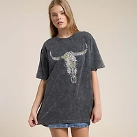 Camo Longhorn Short Sleeve T-Shirt