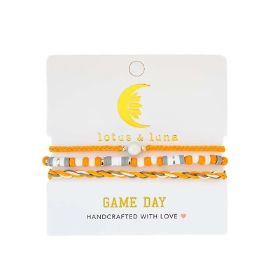 Game Day Bracelet Stack in Orange and White
