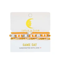 Game Day Bracelet Stack in Orange and White