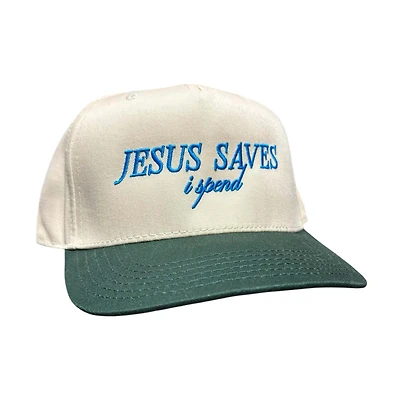 Jesus Saves Hat in Cobalt and Green