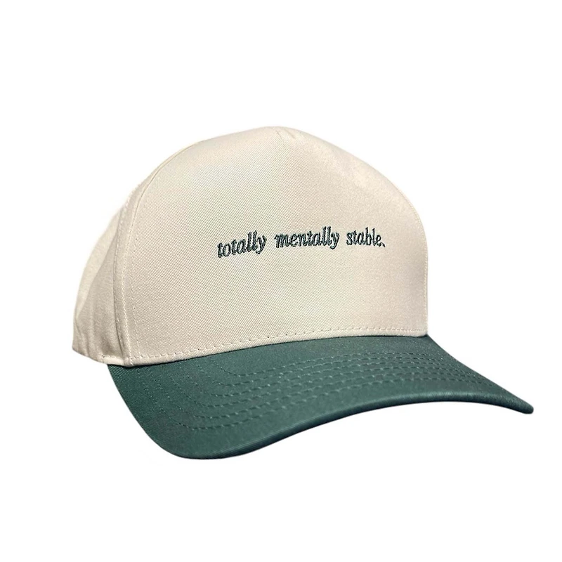 Totally Mentally Stable Hat in Green and Natural