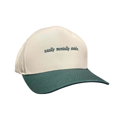 Totally Mentally Stable Hat in Green and Natural