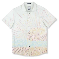 Men's Sun Burst Short Sleeve Button Down
