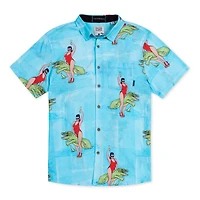 Men's Girl Croc Short Sleeve Button Down