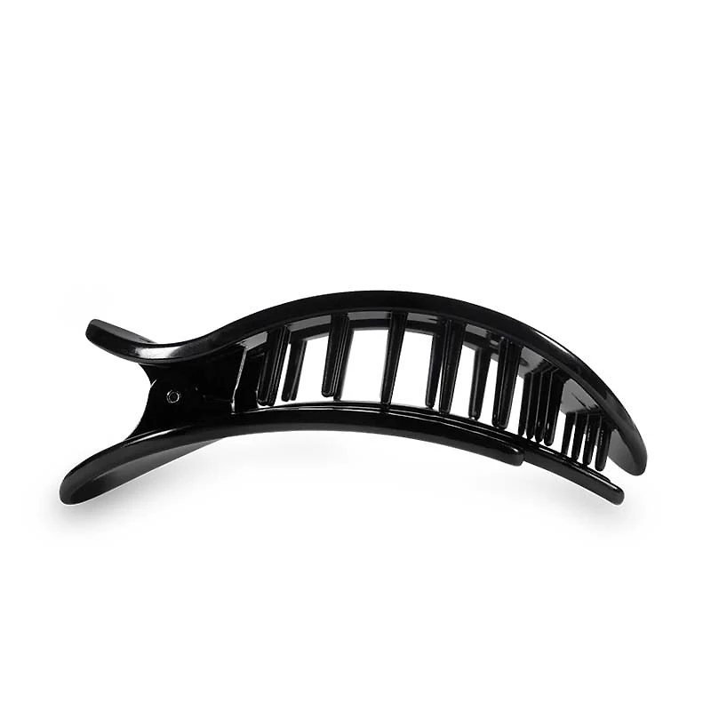 Jet Black Flat Oval Hair Clip