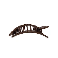 Quilted Large Flat Rectangle Hair Clip in Truly Taupe