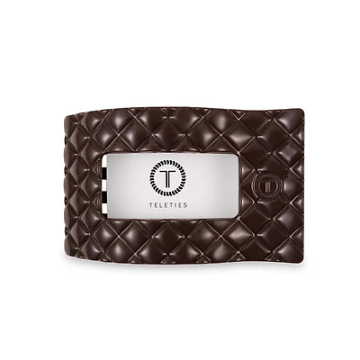 Quilted Large Flat Rectangle Hair Clip in Truly Taupe