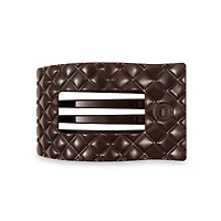 Quilted Large Flat Rectangle Hair Clip in Truly Taupe