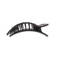 Quilted Large Flat Rectangle Hair Clip in Jet Black