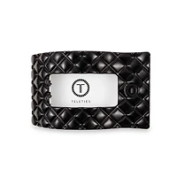 Quilted Large Flat Rectangle Hair Clip in Jet Black
