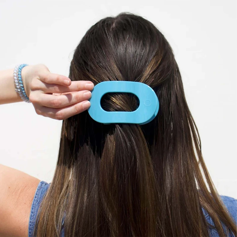 Summer Sky Medium Flat Oval Hair Clip