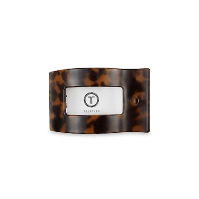 Flat Rectangle Hair Clip in Tortoise