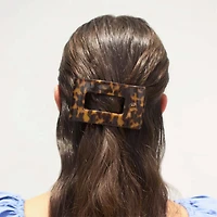 Flat Rectangle Hair Clip in Tortoise