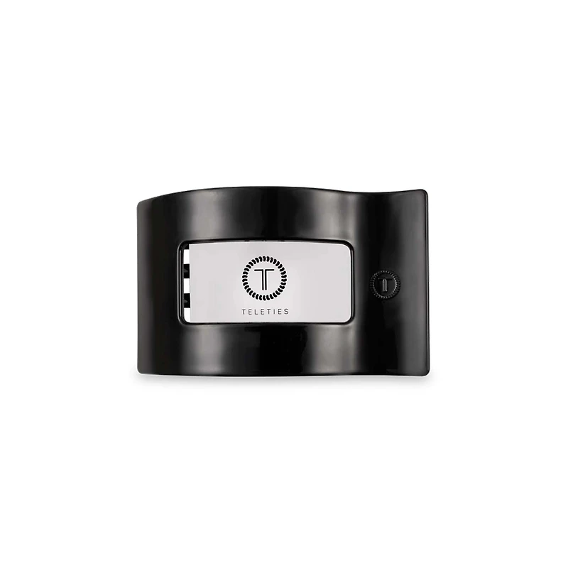 Flat Rectangle Hair Clip in Jet Black
