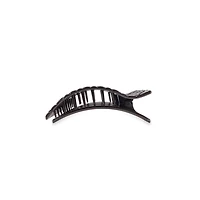 Medium Flat Rectangle Hair Clip in Jet Black Quilt